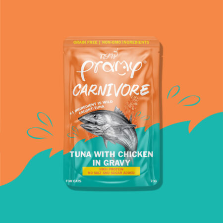 Pramy Cat Wet Food -Carnivore | Tuna with Chicken in Gravy