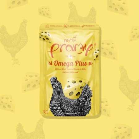 Pramy Cat Wet Food -Omega Plus Chicken topping Cheese in Jelly Recipe