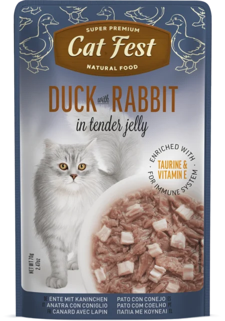 Cat Fest Cat Wet Food -Duck with Rabbit In Tender Jelly 70g