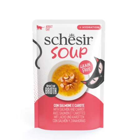 Schesir Cat Wet Food -Pink salmon soup for Adult Cats