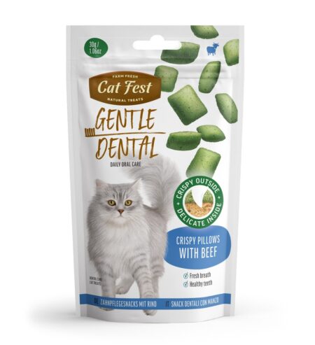 Cat Fest Cat Treats -Dental Treats For Cats -Crispy Pillows -Beef 30g