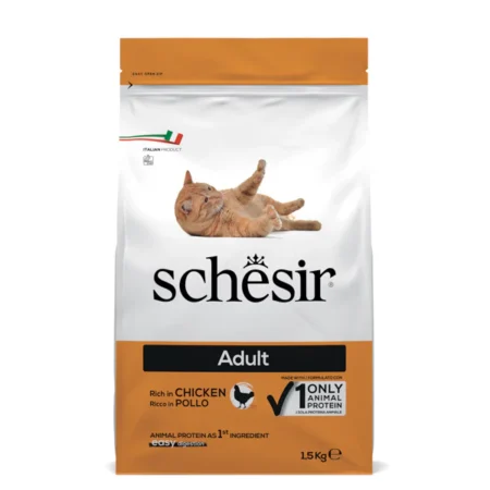 Schesir Cat Dry Food -Rich in chicken for Adult Cats1.5kg