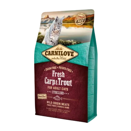 Carnilove Cat Dry Food -Sterilised Fresh Carp & Trout Adult Cat Food 2kg