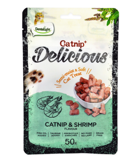 Dentalight Cat Treats -Catnip & Shrimp Flavour Semi Moist & Soft Cat Treat