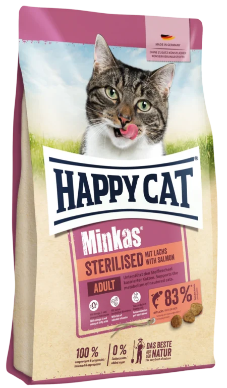 Happy Cat Dry Food -Minkas Sterilised Lachs - Salmon-Adult Cats