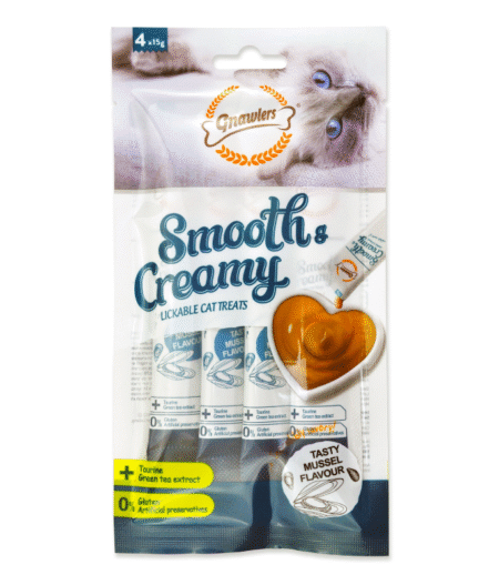 Gnawlers Cat Treats -Smooth & Creamy Lickable Cat Treats Mussel Flavour (4pcsx15g)