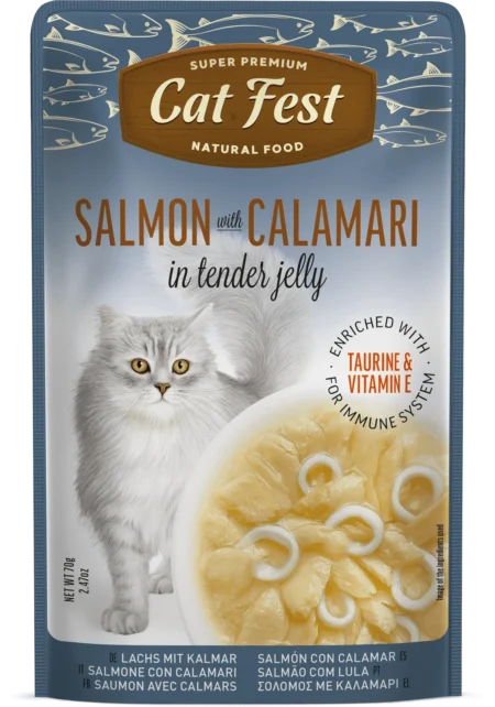 Cat Fest Cat Wet Food -Salmon With Calamari In Tender Jelly 70g