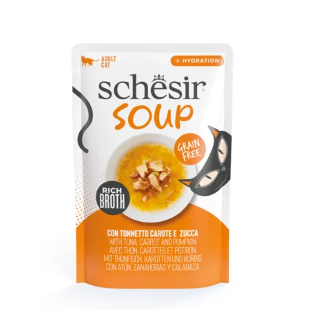 Schesir Cat Wet Food -Tuna and pumpkin soup for Adult Cats