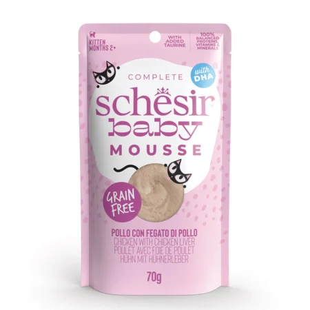 Schesir Cat Wet Food -Chicken Liver in mousse for Kittens 70g