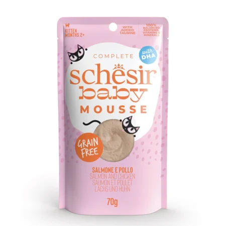 Schesir Cat Wet Food -Salmon And Chicken in mousse Kittens 70g