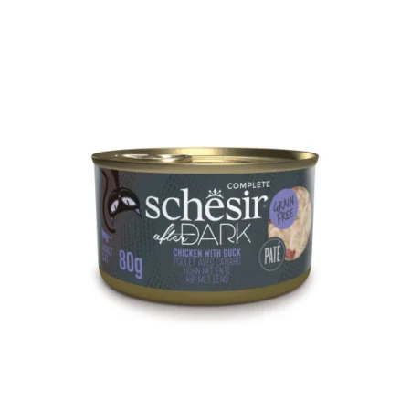 Schesir Cat Wet Food -Chicken with Duck in Can for Adult Cats 80g