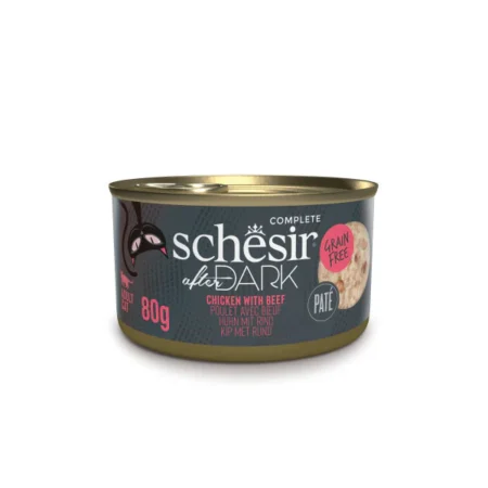 Schesir Cat Wet Food -Chicken with Beef in Can for Adult Cats 80g