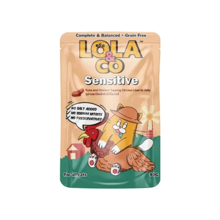 Lola & Co Cat Wet Food -Tuna & Chicken Topping Chicken Liver in Jelly 80g