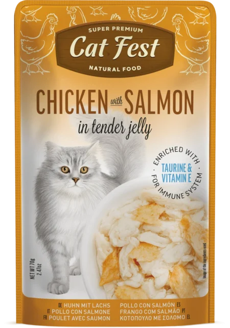 Cat Fest Cat Wet Food -Chicken with Salmon In Tender Jelly 70g