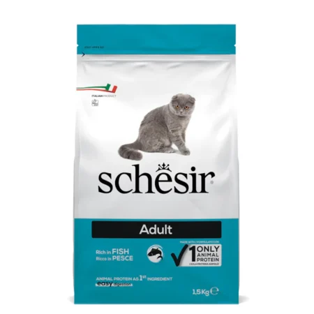 Schesir Cat Dry Food -Rich in Fish for Adult Cats1.5kg