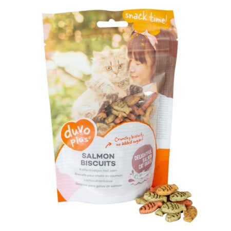 Duvo Plus Cat Treats -Salmon Biscuits for Cats 50g