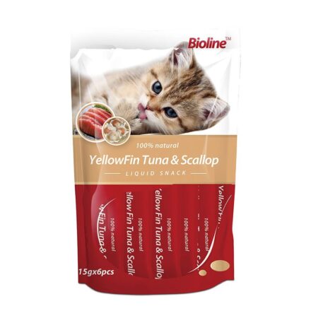 Bioline Cat Treats -Liquid Snack, Yellowfin Tuna & Scallop