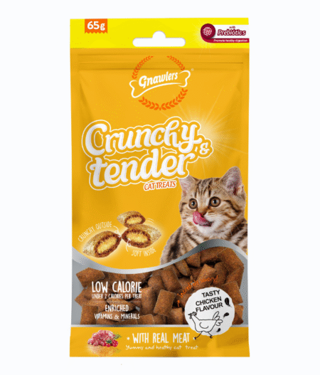 Gnawlers Cat Treats -Crunchy & Tender Cat Treats Chicken Flavour 65g
