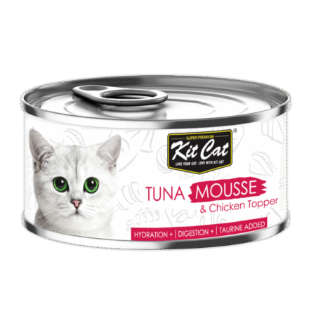 Kit Cat, Cat Wet Food -Tuna Mousse with Chicken Topper Wet Adult Cat Food