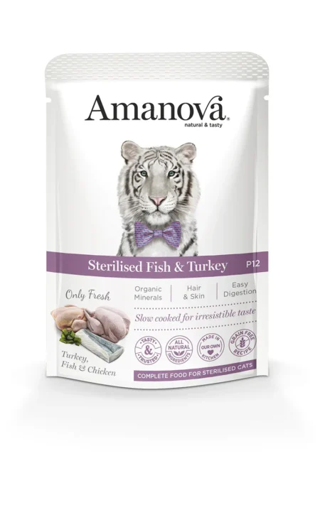 Amanova Cat Wet Food -Sterilised Cat Fish &Turkey 85g