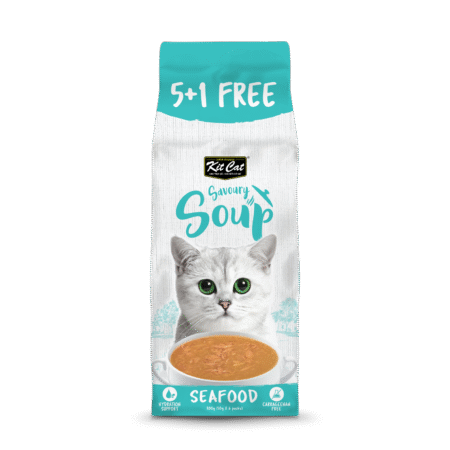 Kit Cat Wet Food -Cat Savoury Soup Seafood 6pcs