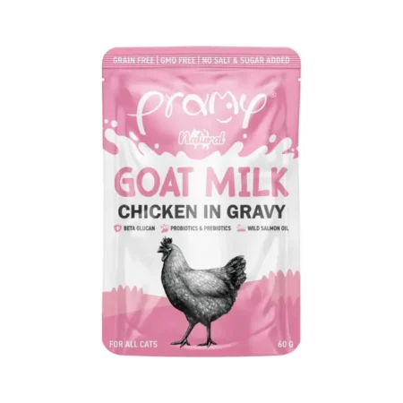 Pramy Cat Wet Food -Premium Goat Milk Pouch with Chicken in Gravy 60g