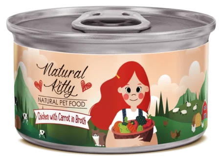 Natural Kitty -Chicken with Carrots in Broth for Adult Cats & Kittens 80g