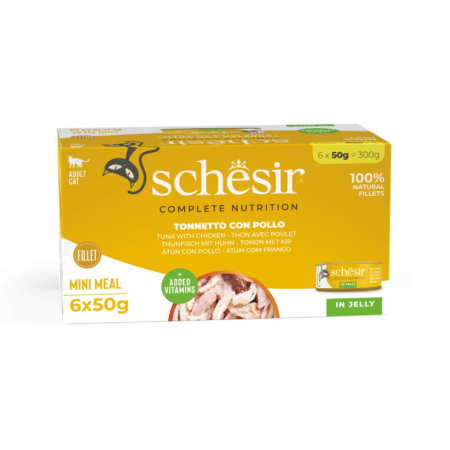 Schesir Cat Wet Food -Tuna With Chicken in Jelly for Adult Cats 6x50g